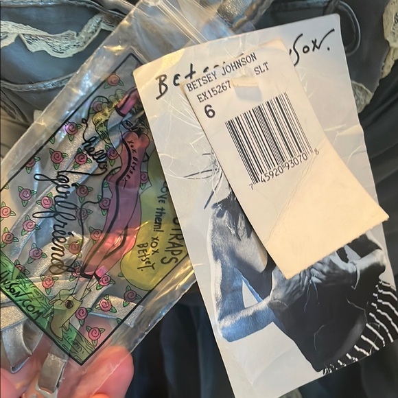 Betsey Johnson Strapless Gray Dress with Cream Detailing - Picture 2 of 8